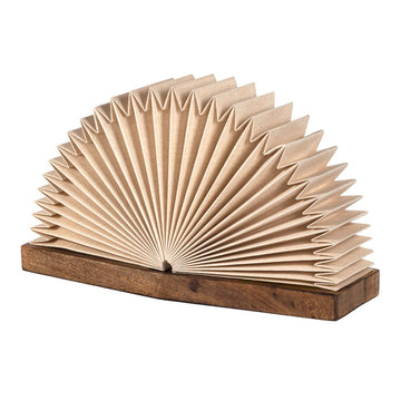 Darla Modern Art Deco Paper Half Pleated Fan LED Table Lamp